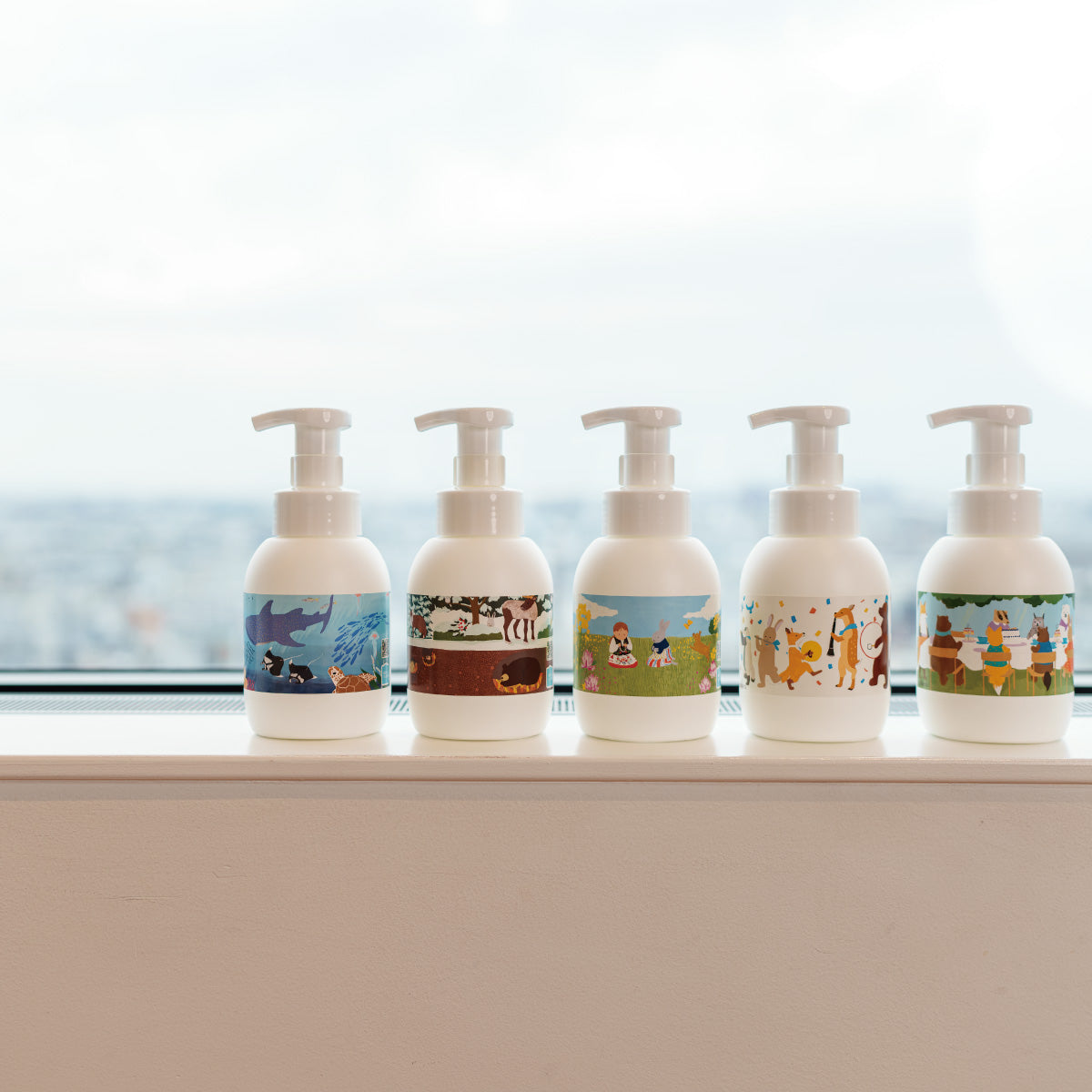 泡用ポンプ容器350mL「春の野の (35dp003)」