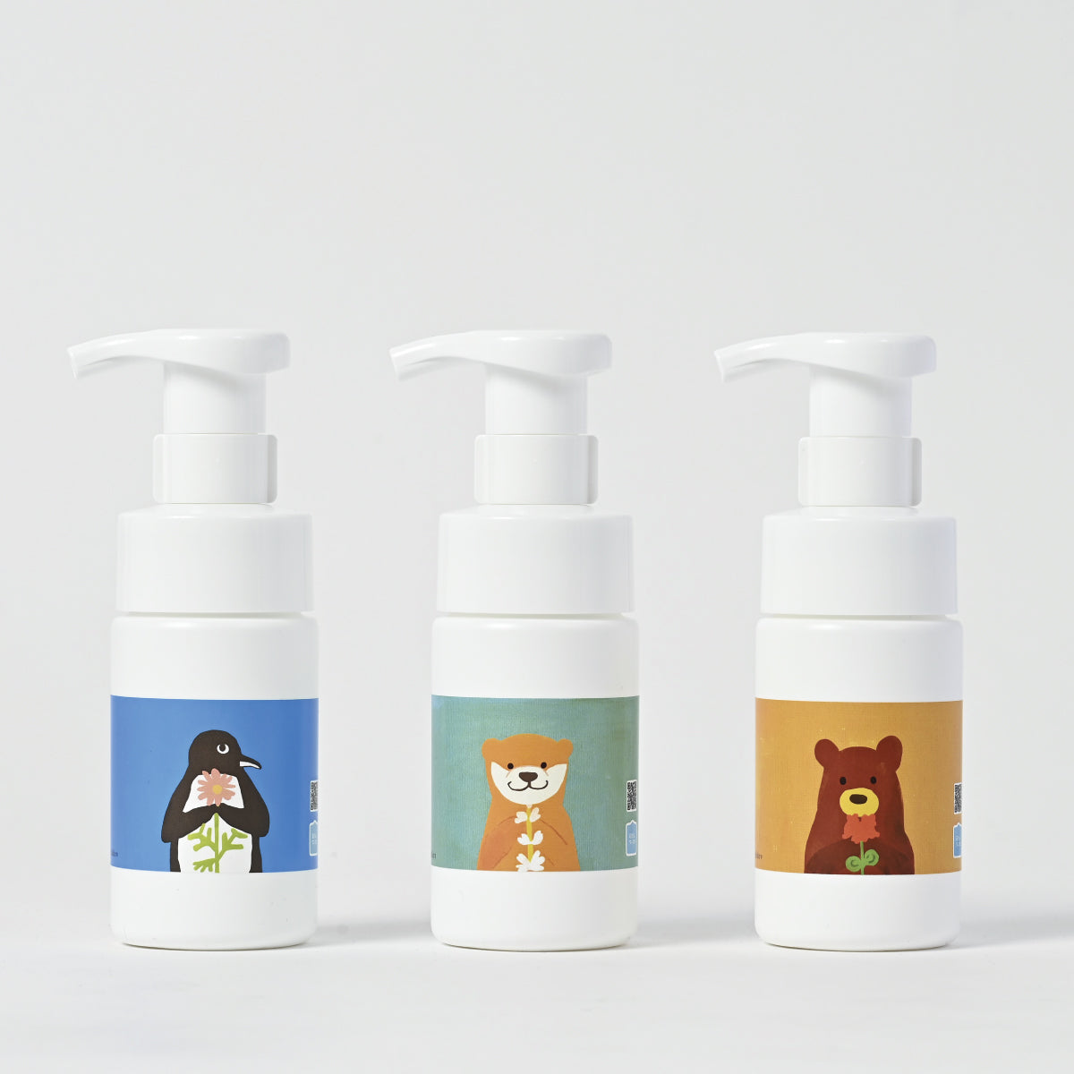 石けんワークス泡のハンドソープ80mL 「ペンギンさんとピンクデイジー( P80-dp021 )」