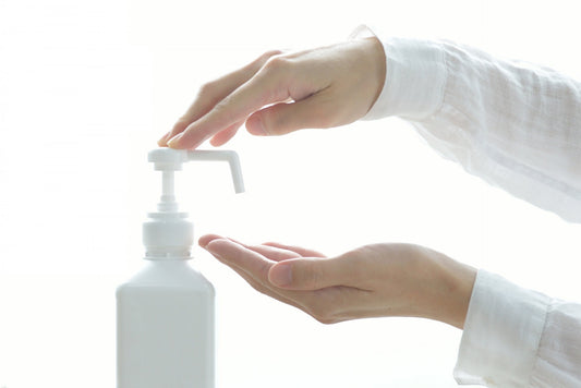 消毒しいる様子