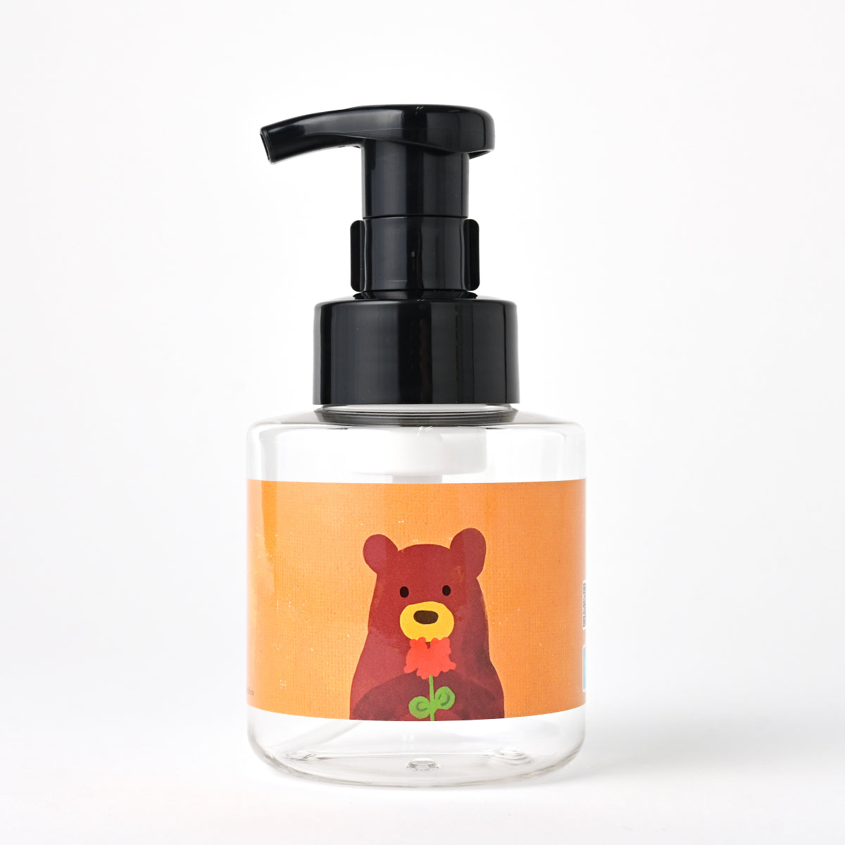 【新製品】泡用ポンプ容器３００ｍL 「花に込めた想い - くまさんと赤いゼラニウム（３０ｄｐ０２３）」
