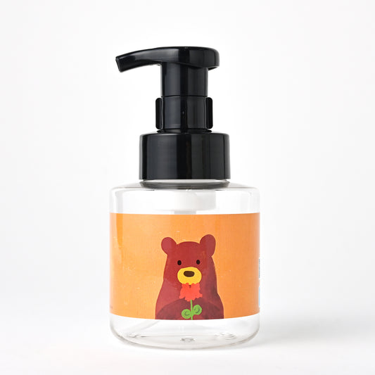 【新製品】泡用ポンプ容器３００ｍL 「花に込めた想い - くまさんと赤いゼラニウム（３０ｄｐ０２３）」