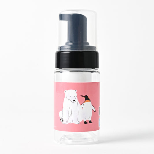 【新製品】泡用ポンプ容器１００ｍL 「シロクマとペンギン - やぁ！（Bｐ１０ｄｐ０１１）」