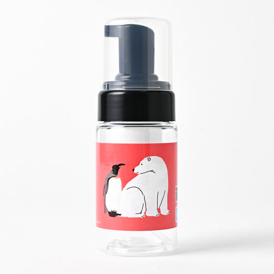【新製品】泡用ポンプ容器１００ｍL 「シロクマとペンギン - やぁ！（Bｐ１０ｄｐ０１２）」