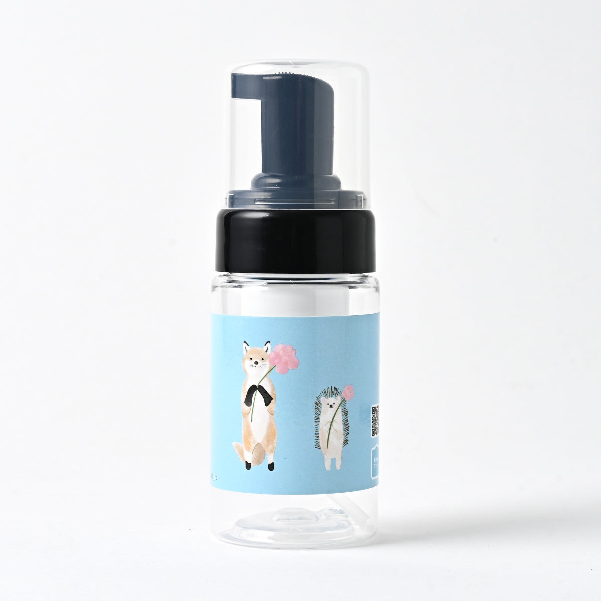 【新製品】透明泡用ポンプ容器１００ｍL キャップ付き  「お花をどうぞ -ホリゾンブルー（Bｐ１０ｄｐ０２6）」