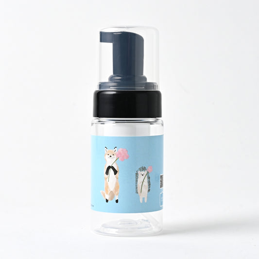 【新製品】透明泡用ポンプ容器１００ｍL キャップ付き  「お花をどうぞ -ホリゾンブルー（Bｐ１０ｄｐ０２6）」