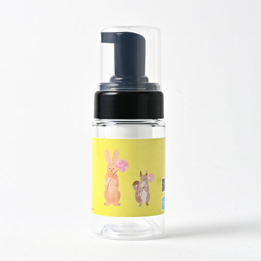 【新製品】透明泡用ポンプ容器１００ｍL キャップ付き 「お花をどうぞ -ライムグリーン（Bｐ１０ｄｐ０２7）」