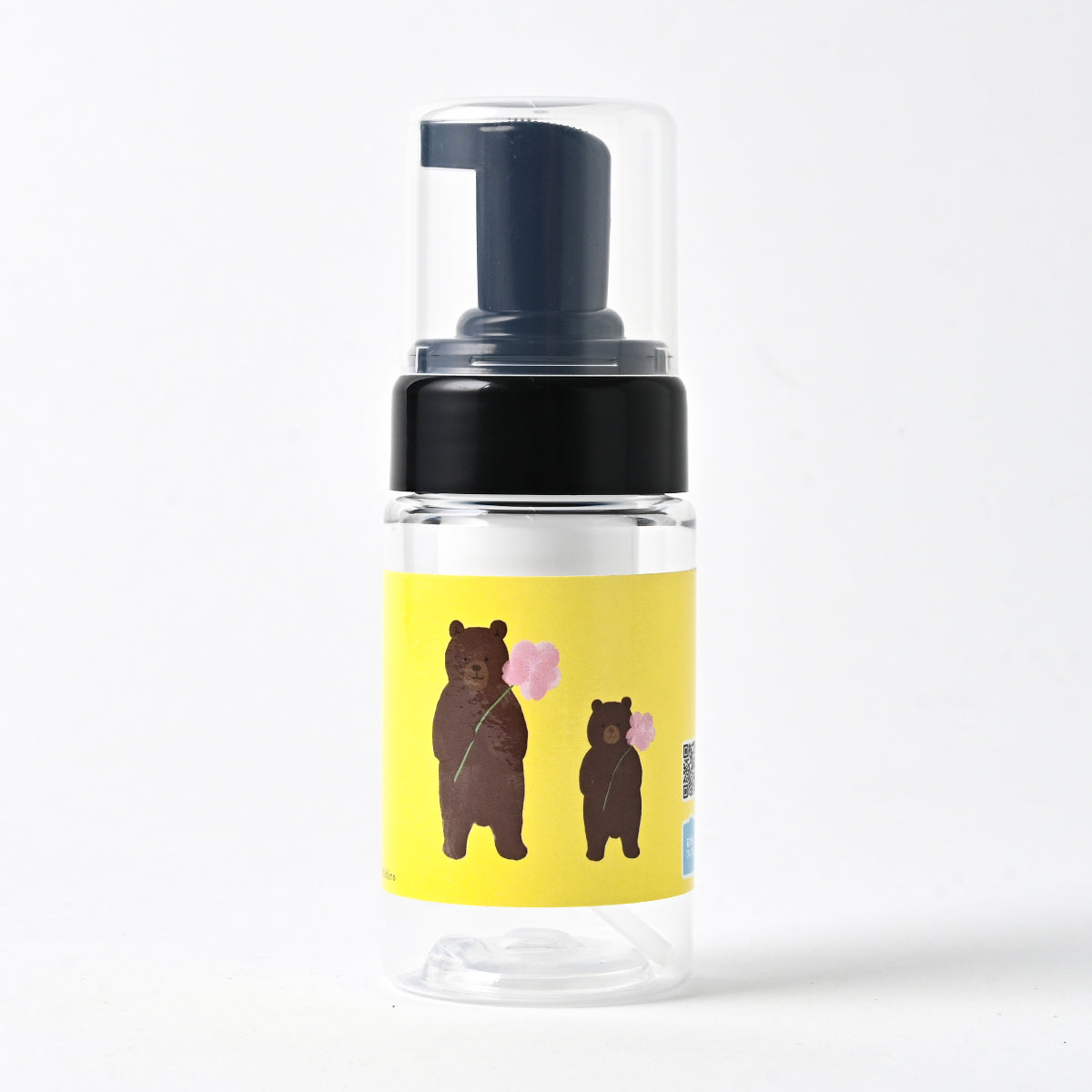 【新製品】透明泡用ポンプ容器１００ｍL キャップ付き 「お花をどうぞ -プリムローズイエロー（Bｐ１０ｄｐ０２8）」