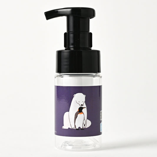 【新製品】透明泡用ポンプ容器１００ｍL 「シロクマとペンギン - ほっこり（BｐP１０ｄｐ０１０）」