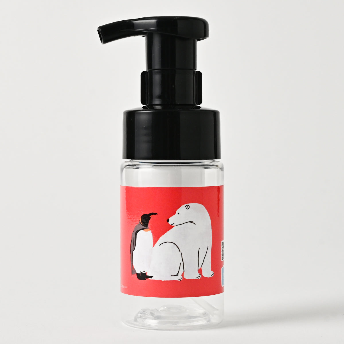 【付替え用ポンプフォマー付き】泡用ポンプ容器１００ｍL 「シロクマとペンギン - 調子はどう？（BｐP１０ｄｐ０１２_ ｃｂ)」