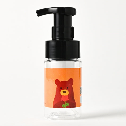 【新製品】透明泡用ポンプ容器１００ｍL 「くまさんと赤いルピナス（BｐP１０ｄｐ０２３)」