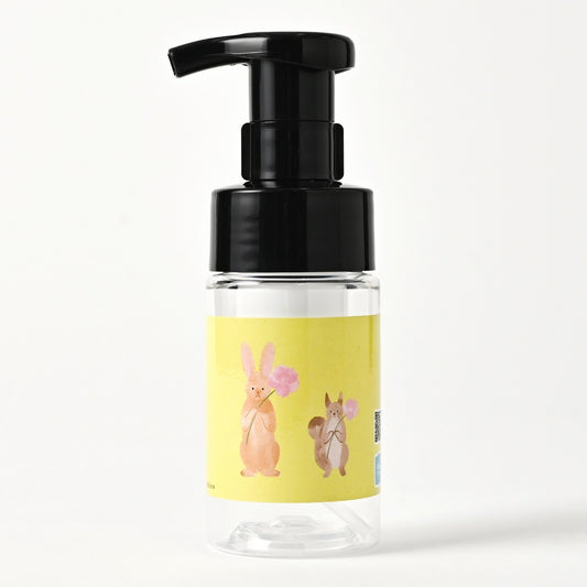 【新製品】透明泡用ポンプ容器１００ｍL 「お花をどうぞ -ライムグリーン（BｐP１０ｄｐ０２7）」