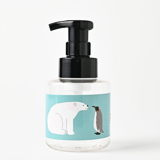 【新製品】泡用ポンプ容器３００ｍL 「シロクマとペンギン - お話中（３０ｄｐ００９）」