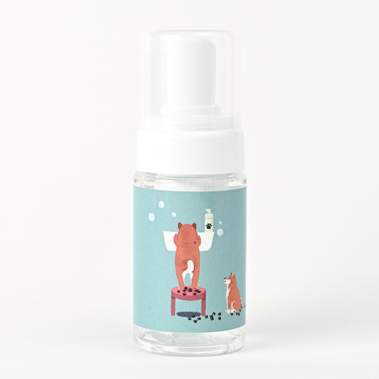 【新製品】石けんワークス 犬用無添加泡の手足洗い用シャンプー１００ｍL　（ベビーブルー/SHIBA）