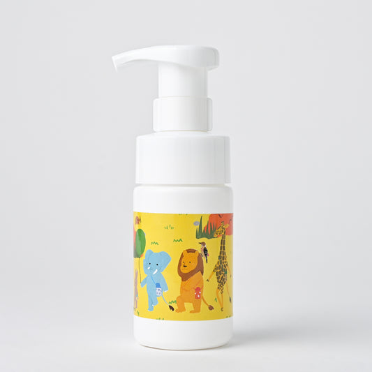 【新商品 - お試し価格 】石けんワークス 無添加 水筒洗い用泡石けん８０ｍL　ボトカラー（イエロー/てくてく）